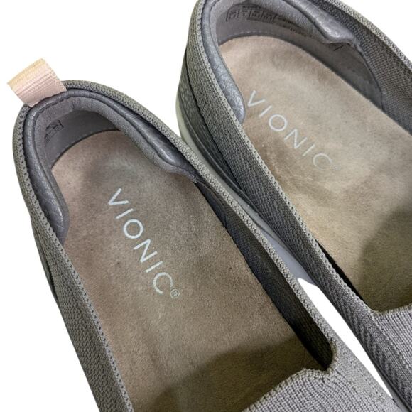 Vionic Sidney Slip On Loafers Gray Knit Size 6.5 Comfort Walking Travel Shoes - Picture 7 of 10